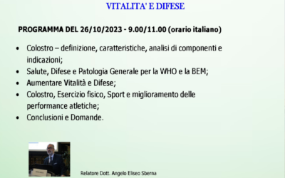 Webinar avanzato in lingua italiana con traduzione consecutiva in russo: ” COLOVITA’: VITALITA’ E DIFESE”